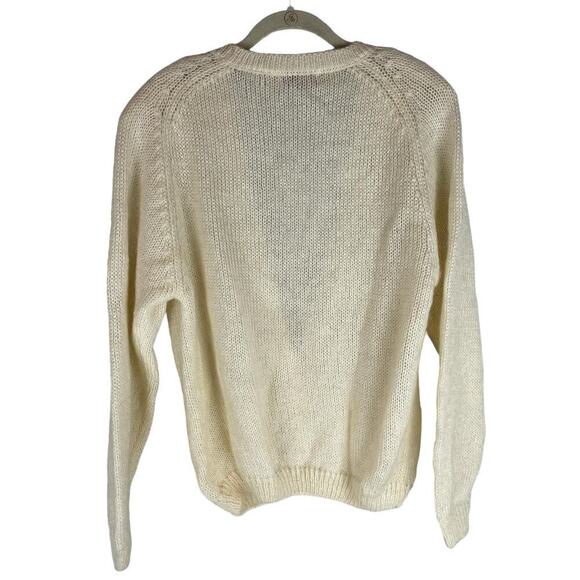 Vintage Penbrooke Lane cream mohair blend cardigan sweater size medium - Picture 4 of 7